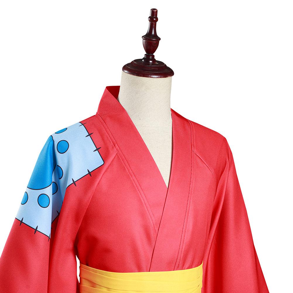 One Piece Wano Country Monkey D. Luffy Kimono Outfits Cosplay Costume Halloween Carnival Suit