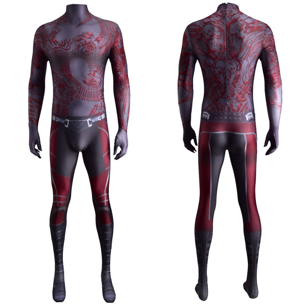 Movie Guardians of the Galaxy Vol.3 Drax The Destroyer Cosplay Costume Jumpsuit Outfits Halloween Carnival Party Disguise Suit