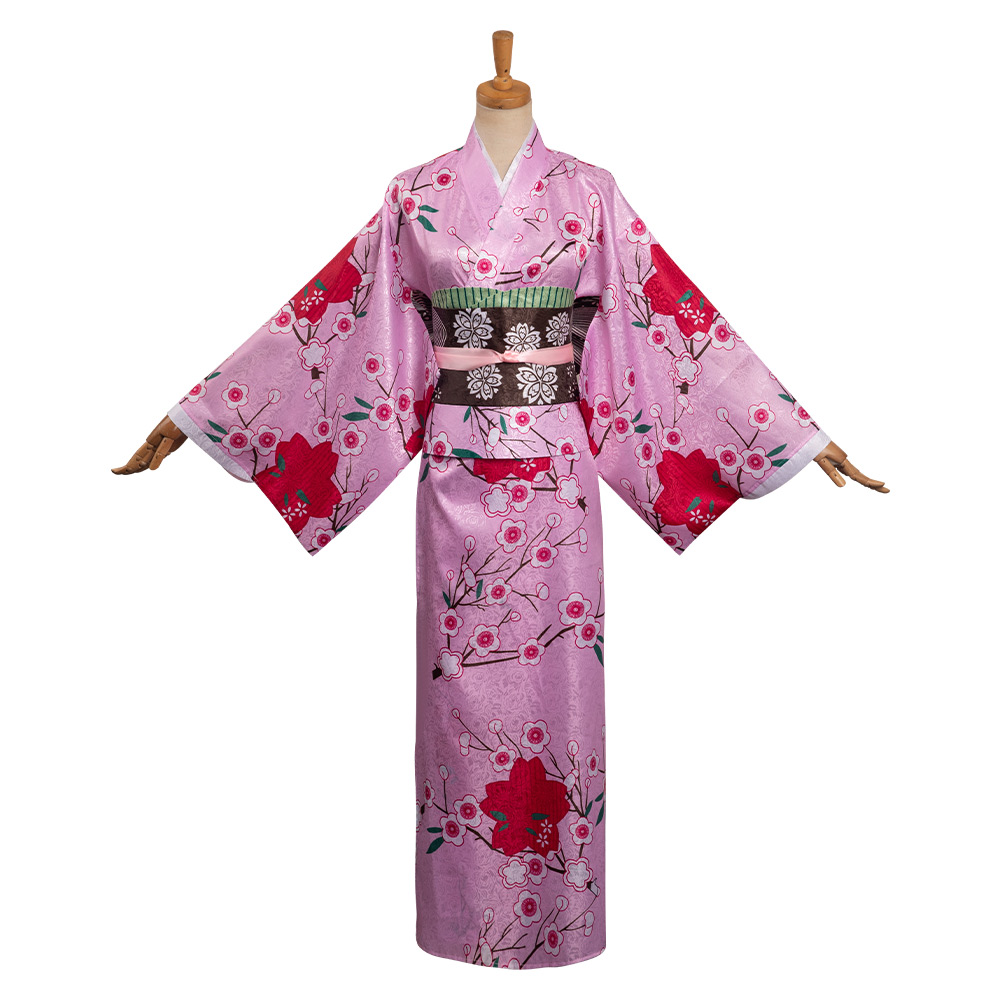 Anime Demon Slayer Kanroji Mitsuri Cosplay Costume Kimono Outfits Hall