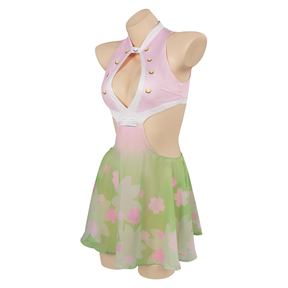 Aime Kanroji Mitsuri Cosplay Swimsuit Halloween Carnival Party Disguise Suit