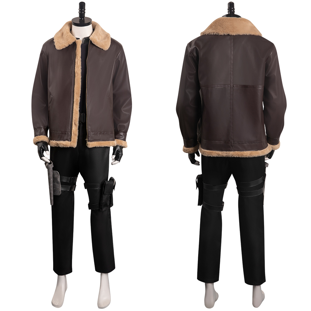 Game Resident Evil 4 Remake - Leon S.Kennedy Cosplay Costume Coat Pants Gloves Outfits Halloween Carnival Suit