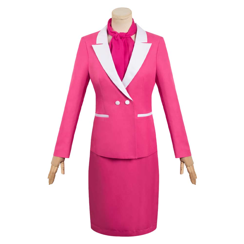 Movie 2023 Barbie Barbie Pink Uniform Skirt Outfits Halloween Carnival Suit Cosplay Costume