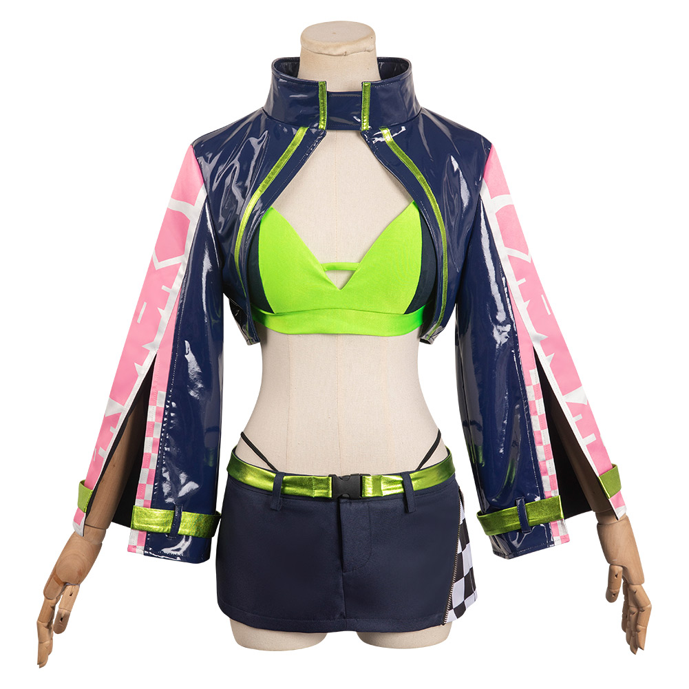 Cyberpunk: Edgerunners Rebecca Cosplay Costume Racing Jacket Halloween Carnival Party Suit