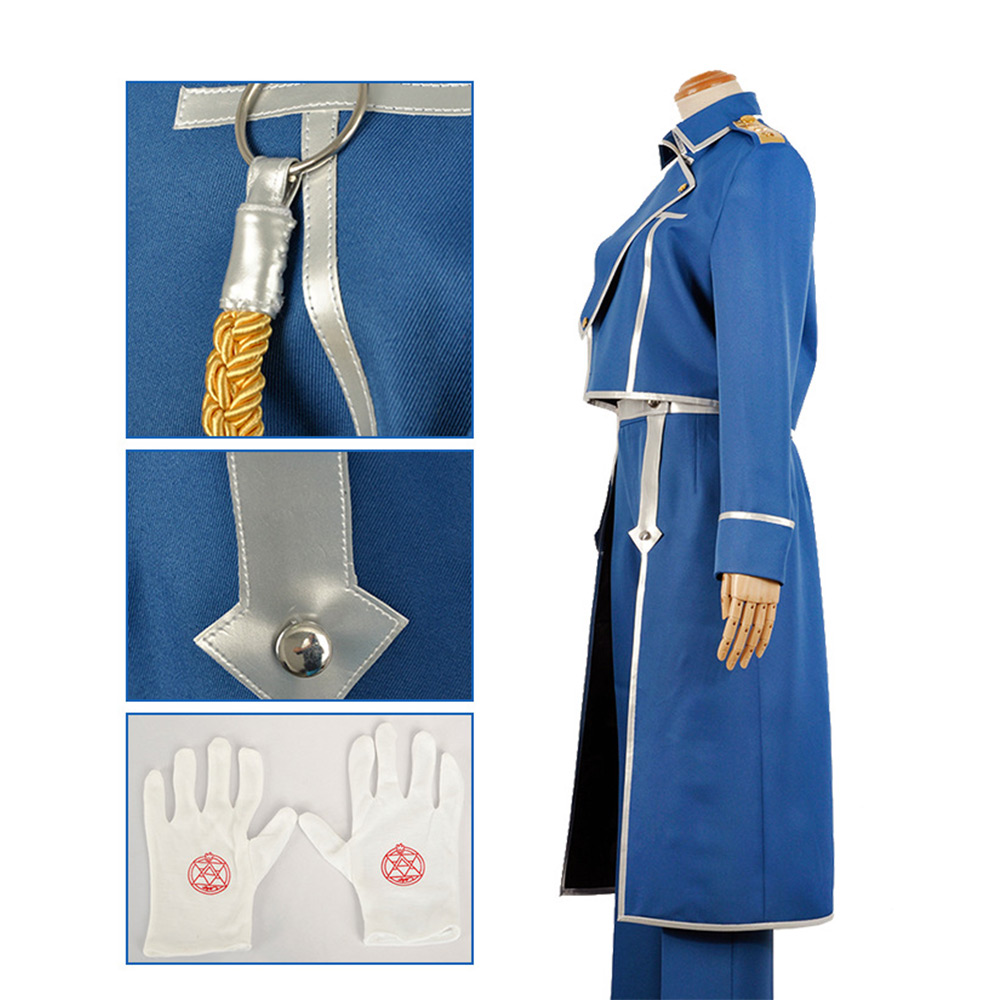 FULLMETAL ALCHEMIST Roy Mustang Cosplay Costume Outfits Halloween Carnival Party Disguise Suit