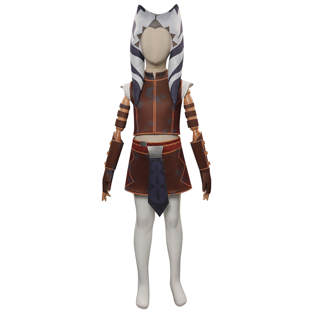 Movie Star Wars Tales of the Jedi Ahsoka Tano Kids Cosplay Costume Outfits Halloween Carnival Suit