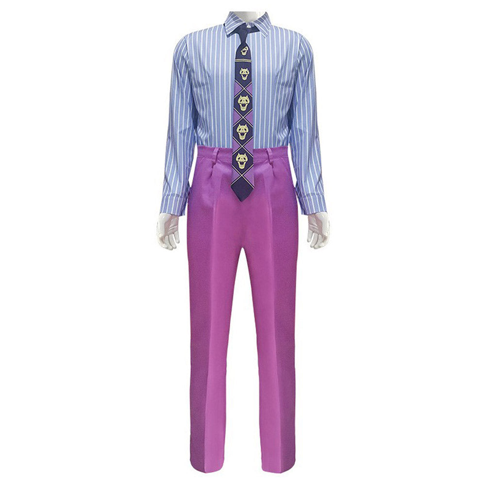 Anime JoJo‘s Bizarre Adventure Kira Yoshikage Cosplay Costume Festival Party Outfit 