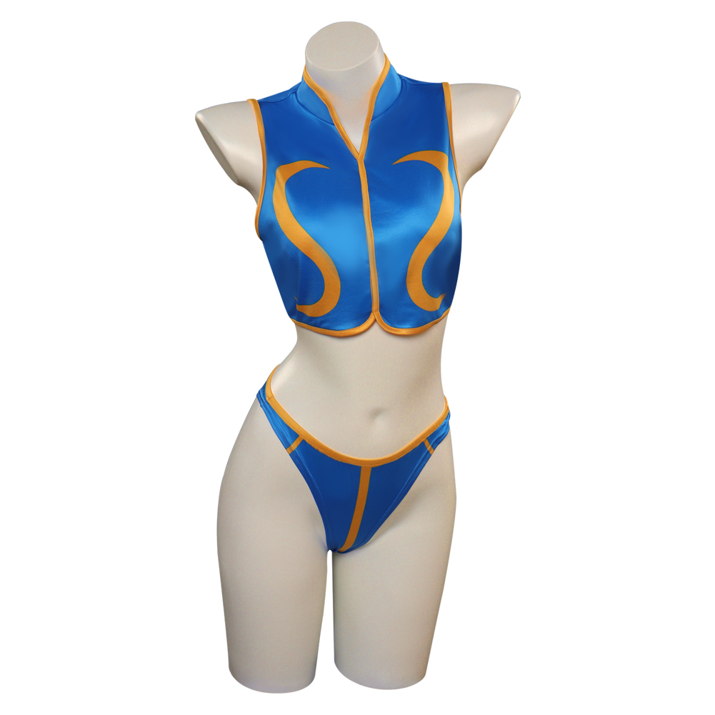 Game Street Fighter Chun-Li Cosplay Costume Swimsuit Outfits Halloween Carnival Suit