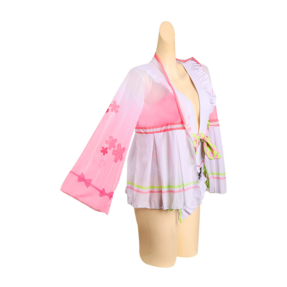 Anime Demon Slayer Kanroji Mitsuri Cosplay Costume Swimwear Outfits Halloween Carnival Suit