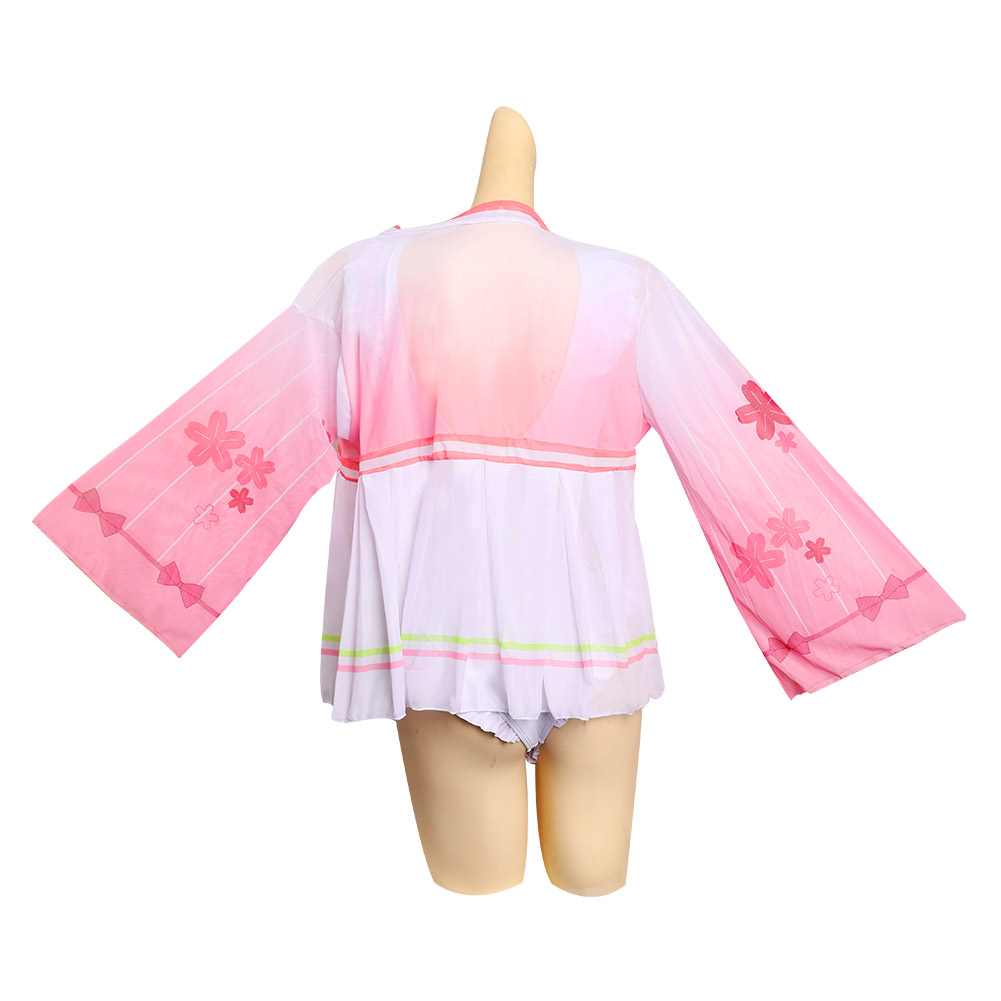Anime Demon Slayer Kanroji Mitsuri Cosplay Costume Swimwear Outfits Halloween Carnival Suit