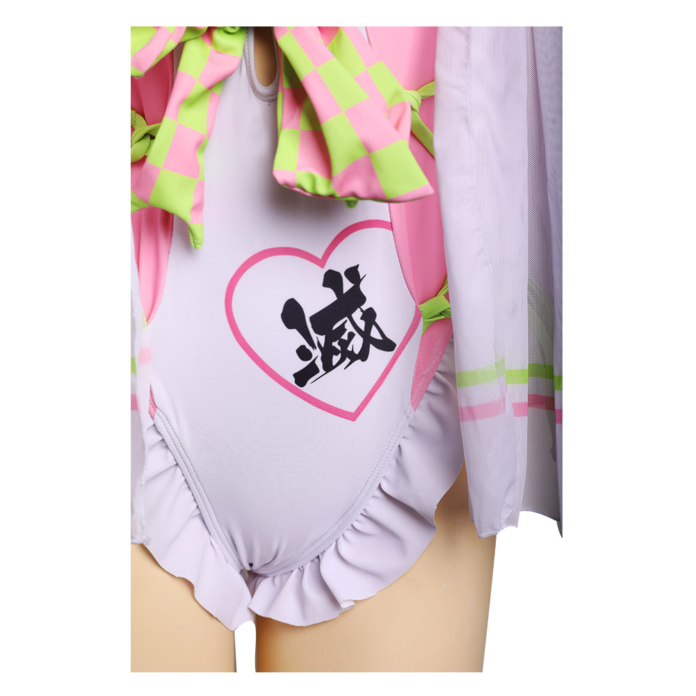 Anime Demon Slayer Kanroji Mitsuri Cosplay Costume Swimwear Outfits Halloween Carnival Suit