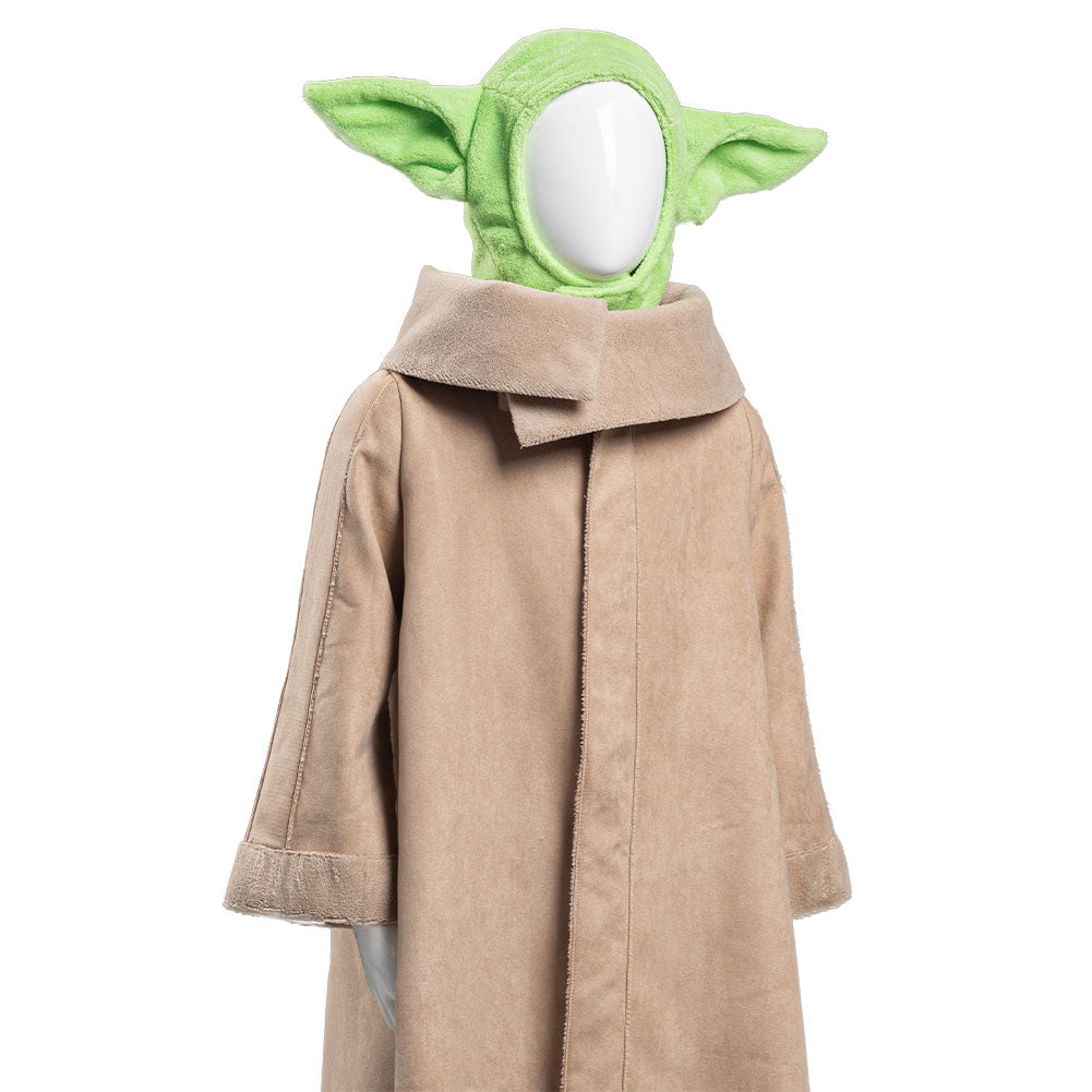 TV The Mandalorian -Baby Yoda Robe Hat Outfits Halloween Carnival Suit Cosplay Costume For Kids