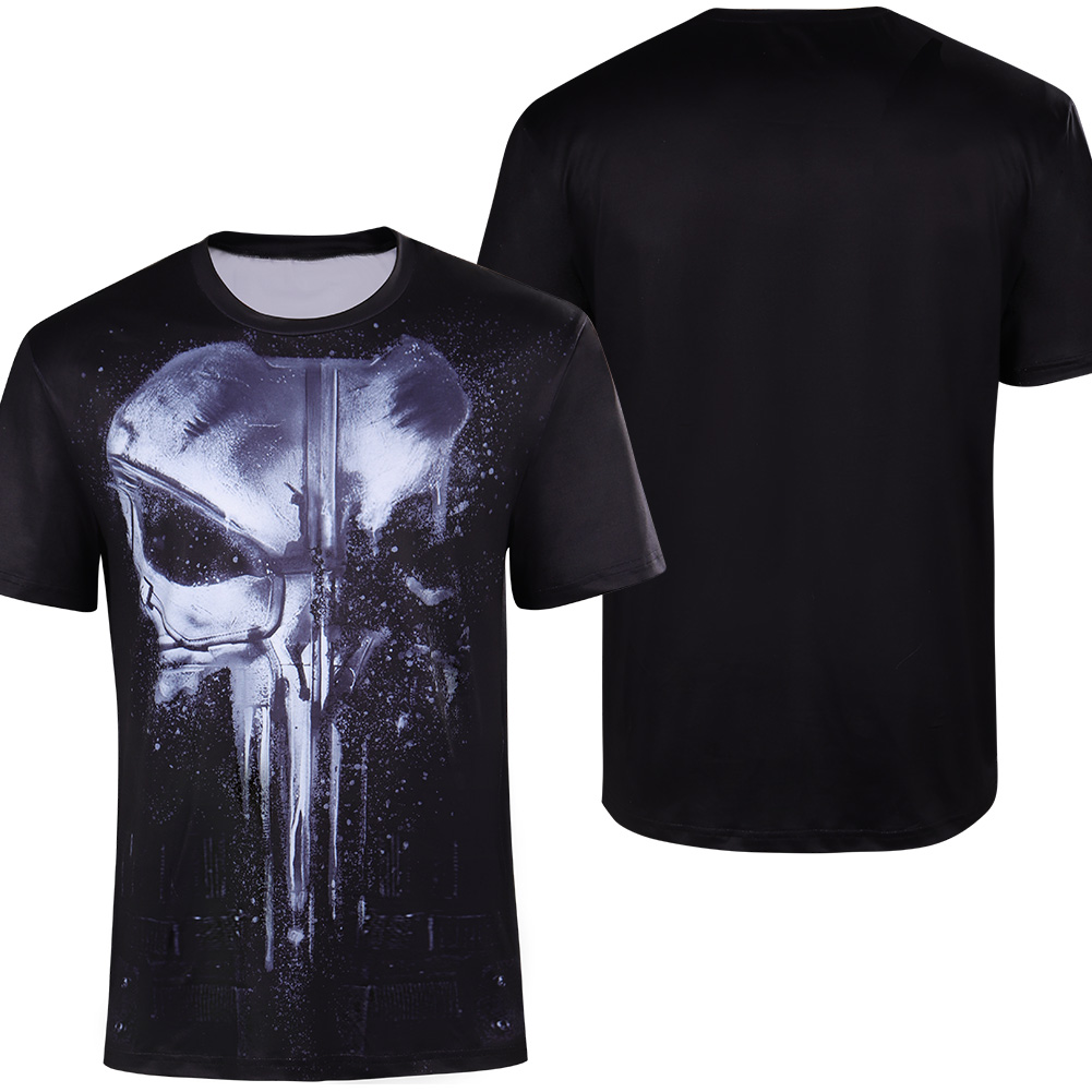 TV Daredevil Punisher Frank Castle Cosplay Costume T-Shirt Outfits Halloween Carnival Party Suit