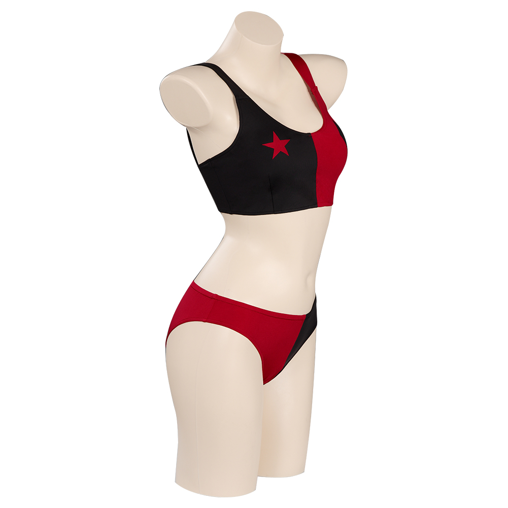 Movie Harley Quinn/Harleen Quinzel Swimsuit Cosplay Costume Two-Piece Swimwear