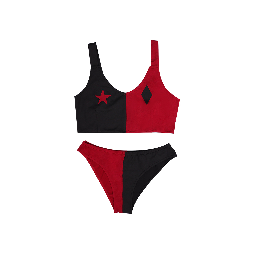 Movie Harley Quinn/Harleen Quinzel Swimsuit Cosplay Costume Two-Piece Swimwear