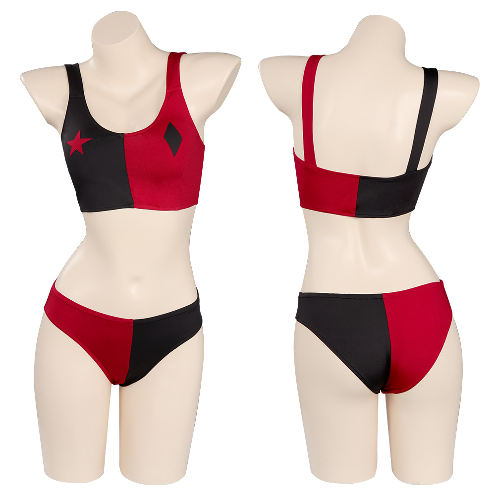 Movie Harley Quinn/Harleen Quinzel Swimsuit Cosplay Costume Two-Piece Swimwear