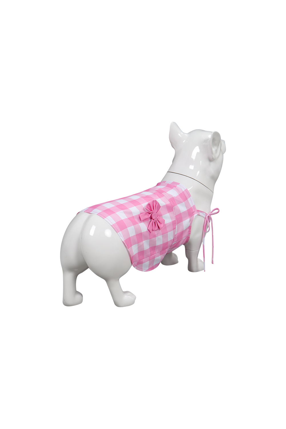 Pet Dog Pink Plaid Clothes Cosplay Costume Outfits Halloween Carnival Suit