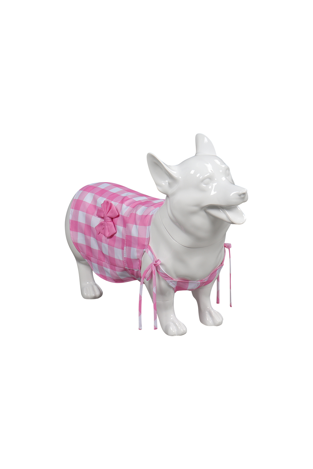 Pet Dog Pink Plaid Clothes Cosplay Costume Outfits Halloween Carnival Suit