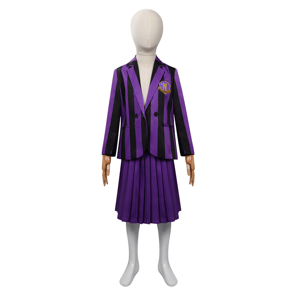 Wednesday (2022) AddaKids Girls Cosplay Costume Purple School Uniform 
