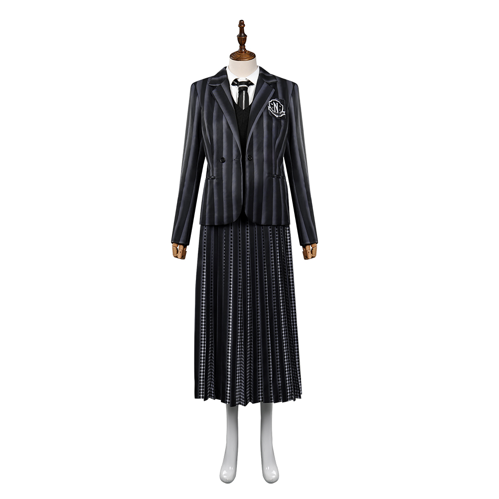 TV The Addams Family Wednesday Cosplay Costume School Uniform Dress Outfits Halloween Party Suit