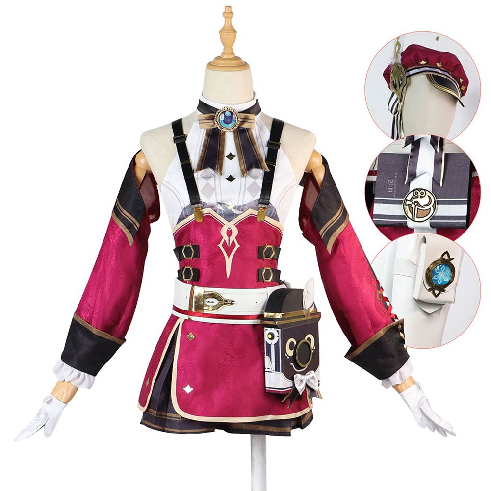 Game Genshin Impact Charlotte Outfits Halloween Carnival Suit Cosplay Costume