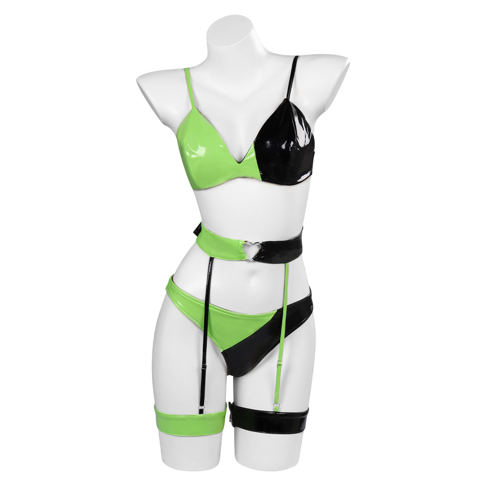 TV Kim Possible Shego Lingerie Outfits Halloween Carnival Suit Cosplay Costume