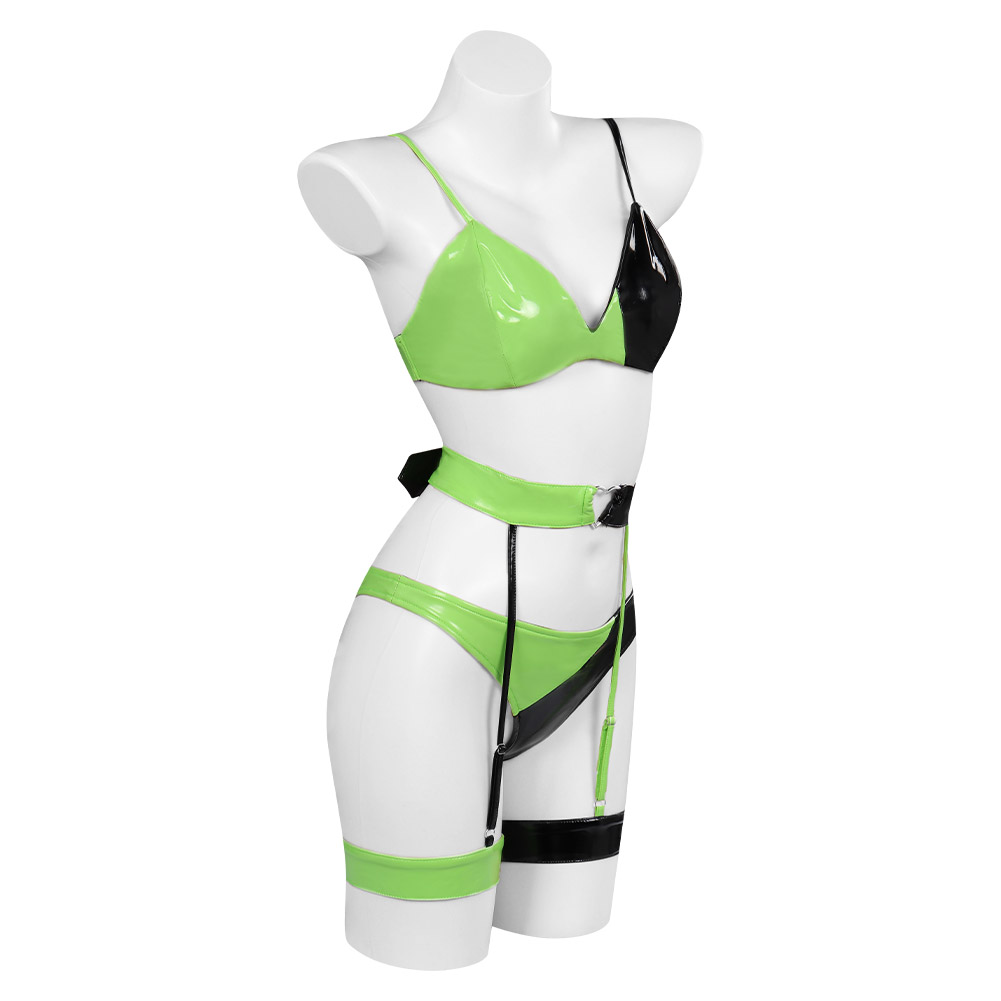 TV Kim Possible Shego Lingerie Outfits Halloween Carnival Suit Cosplay Costume