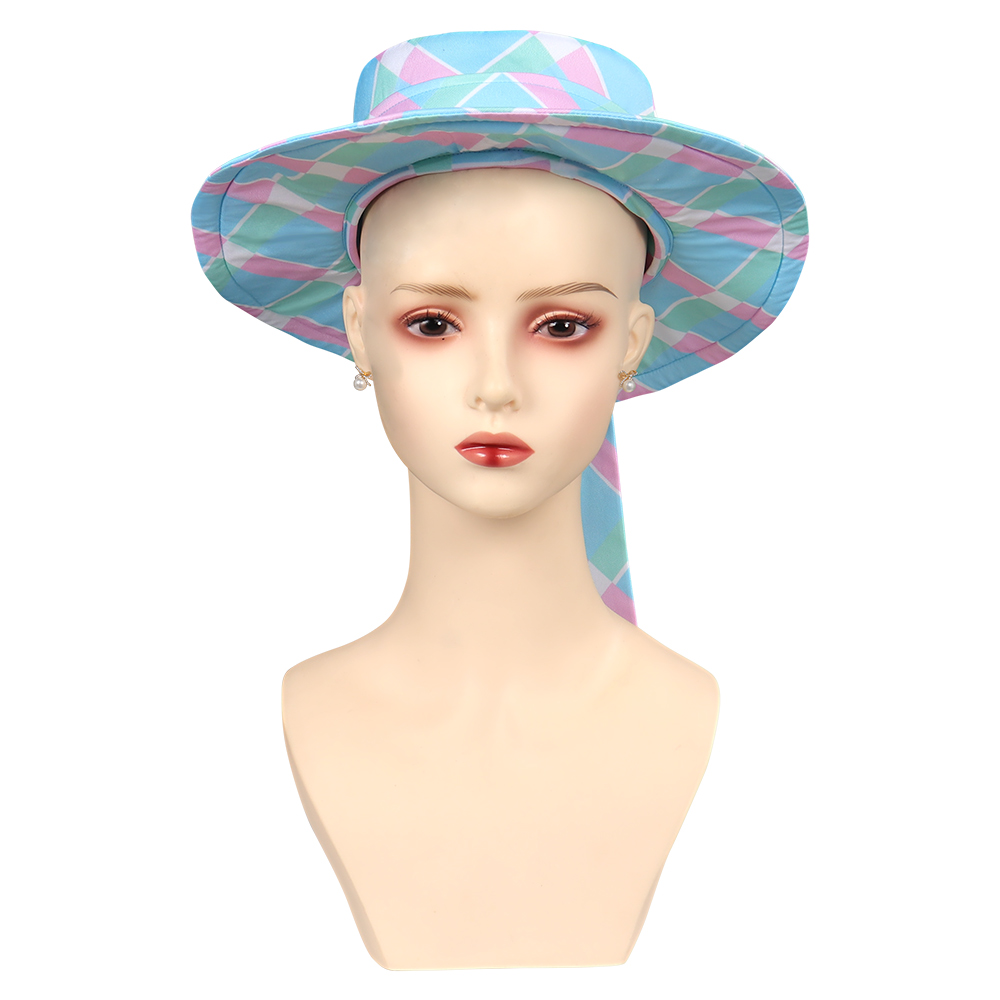 Movie 2023 Barbie Margot Robbie Barbie Cosplay Blue Beach Hat Cap Earings Halloween Costume Accessories