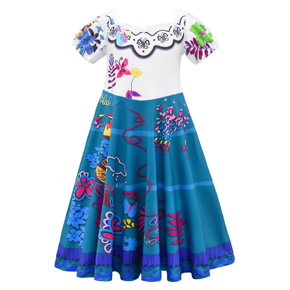Anime Kids Encanto Mirabel Cosplay Costume Skirt Dress Festival Carnival Christmas
