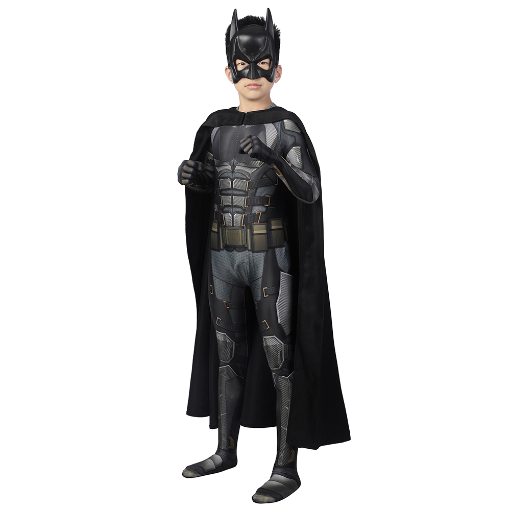 Movie Justice League Batman Bruce Wayne Kids Cosplay Costume Outfits Halloween Carnival Suit