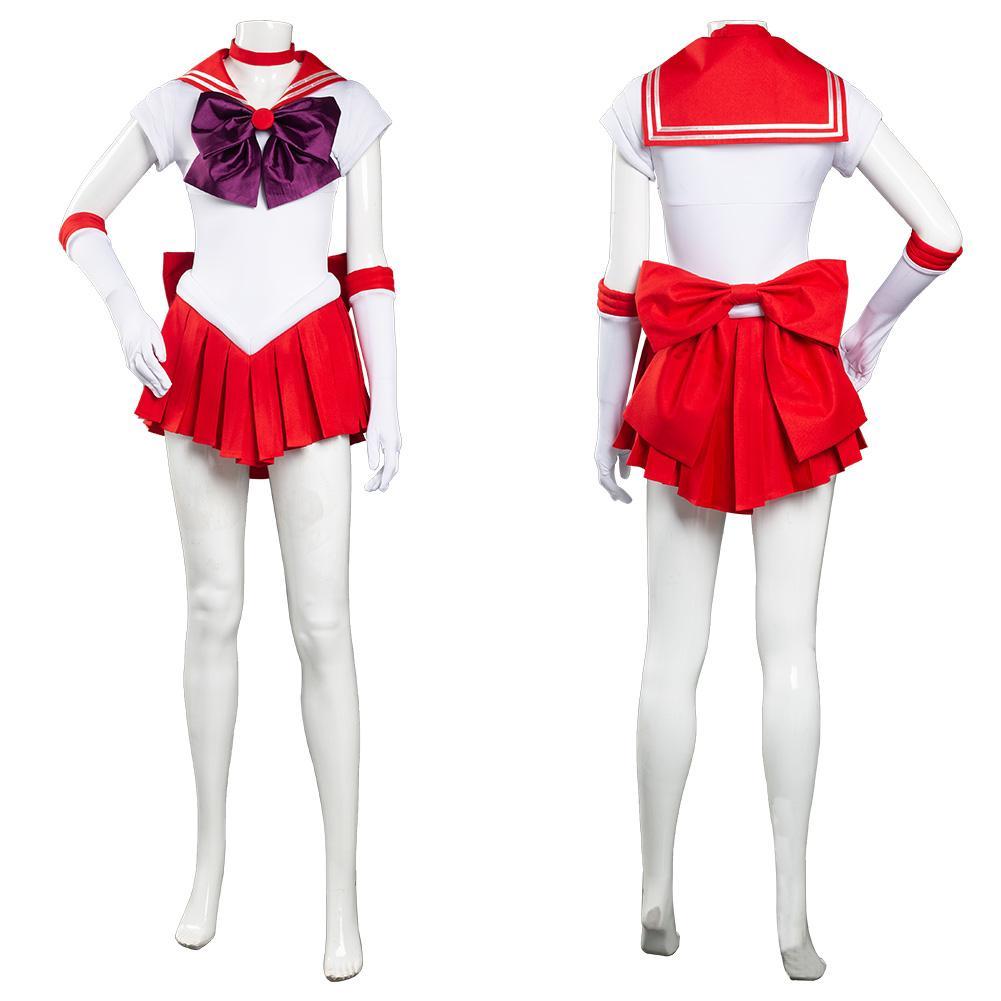 Anime Sailor Moon Hino Rei Uniform Cosplay Skirt Dress Outfit Set Christmas Costume Festival Carnival