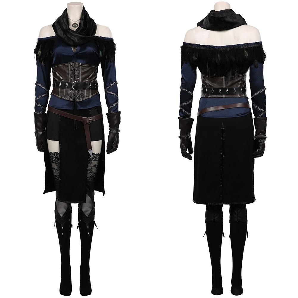 The Witcher 3: Wild Hunt-Yennefer Top Skirt Outfits Cosplay Costume Halloween Carnival Suit
