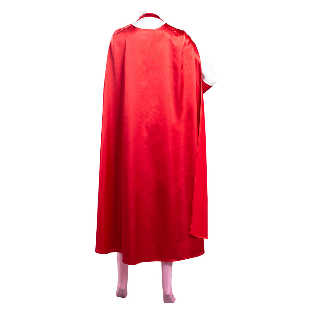 TV WandaVision Scarlet Witch Wanda Maximoff Mono Cosplay Costume Festival Party Outfit 