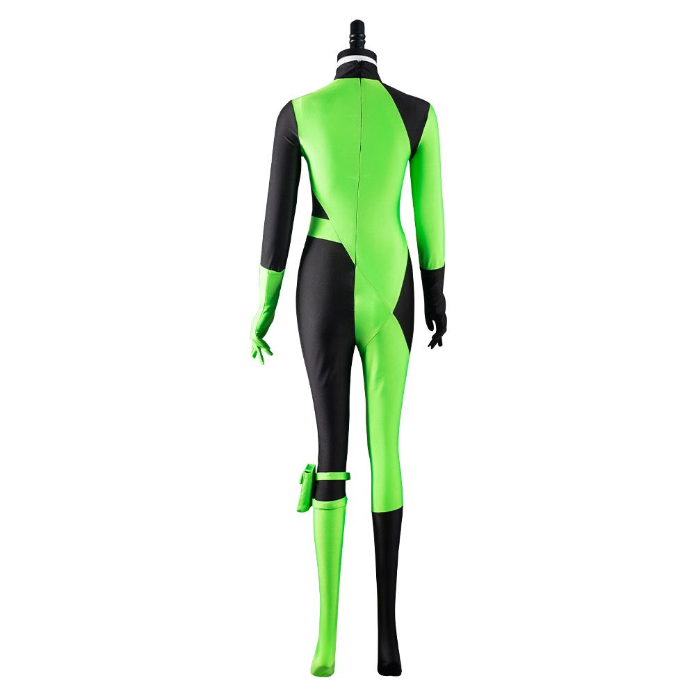Kim Possible Shego Cosplay Costume Adult Jumpsuit Halloween Carnival Suit