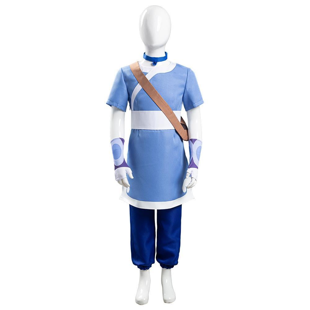 Anime Avatar: the last Airbender Katara Kids Cosplay Costume Festival Party Carnival Outfit Set