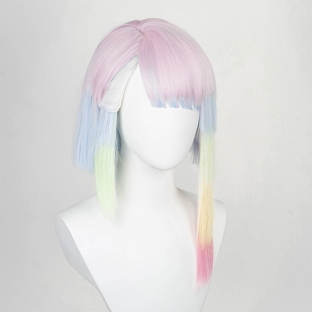 Game Cyberpunk: Edgerunners Lucy Cosplay Wig Heat Resistant Synthetic Hair Halloween Party Props