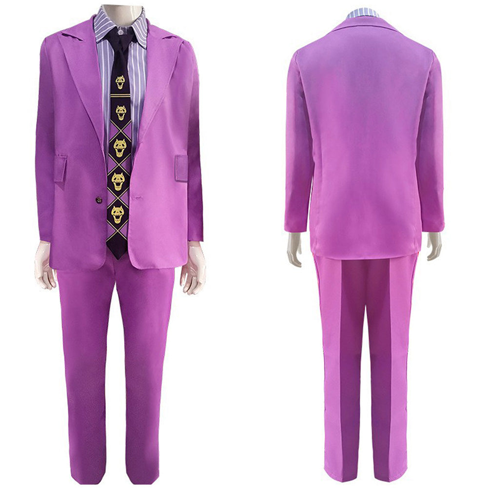 Anime JoJo‘s Bizarre Adventure Kira Yoshikage Cosplay Costume Festival Party Outfit 