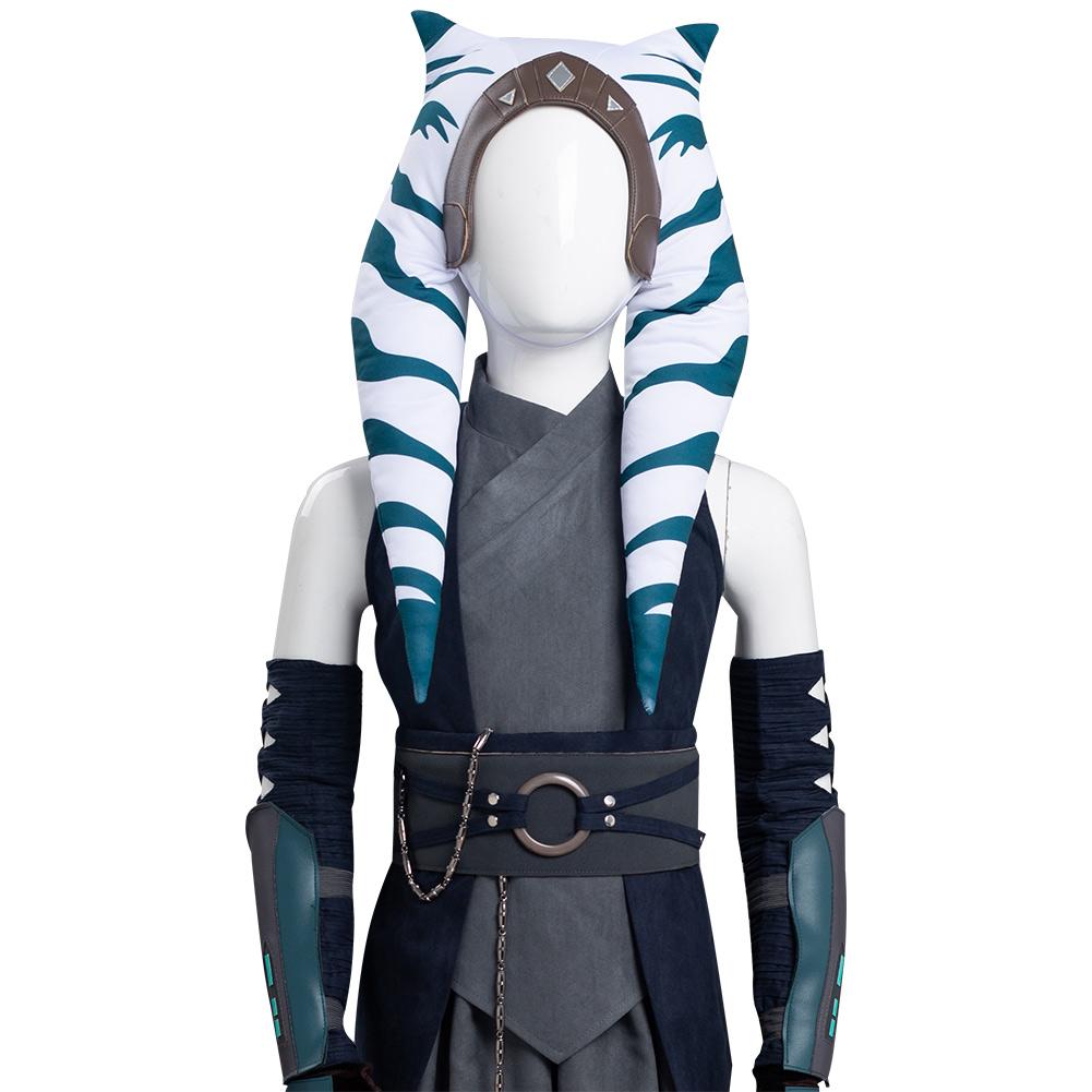 TV Star Wars The Mandalorian Ahsoka Tano Kids Cosplay Costume Festival Party Outfit