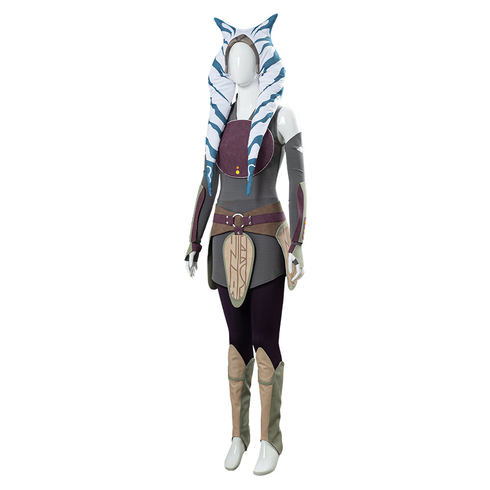 Movie Star Wars Rebels Ahsoka Tano Women Dress Outfit Halloween Carnival Costume Cosplay 