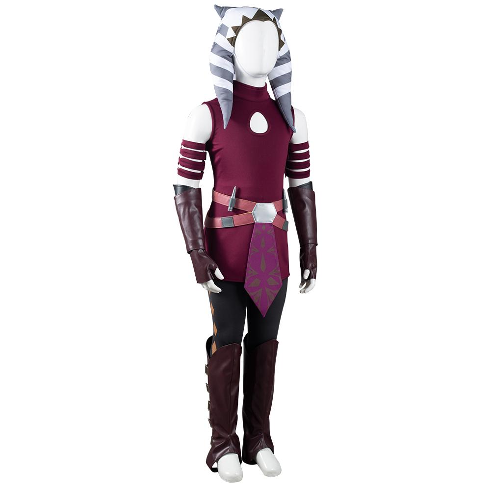 TV Star Wars: The Clone Wars Kids Children Ahsoka Tano Cosplay Costume Outfits Halloween Carnival Suit