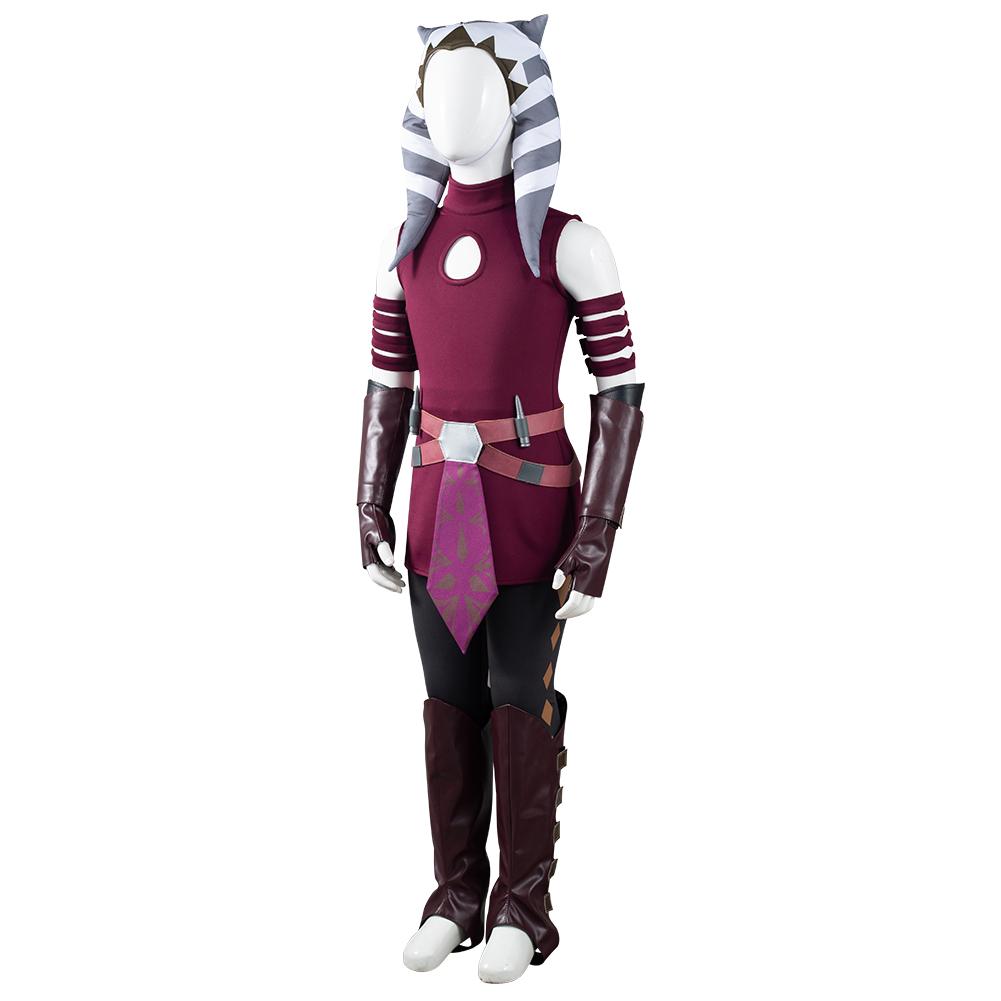 TV Star Wars: The Clone Wars Kids Children Ahsoka Tano Cosplay Costume Outfits Halloween Carnival Suit
