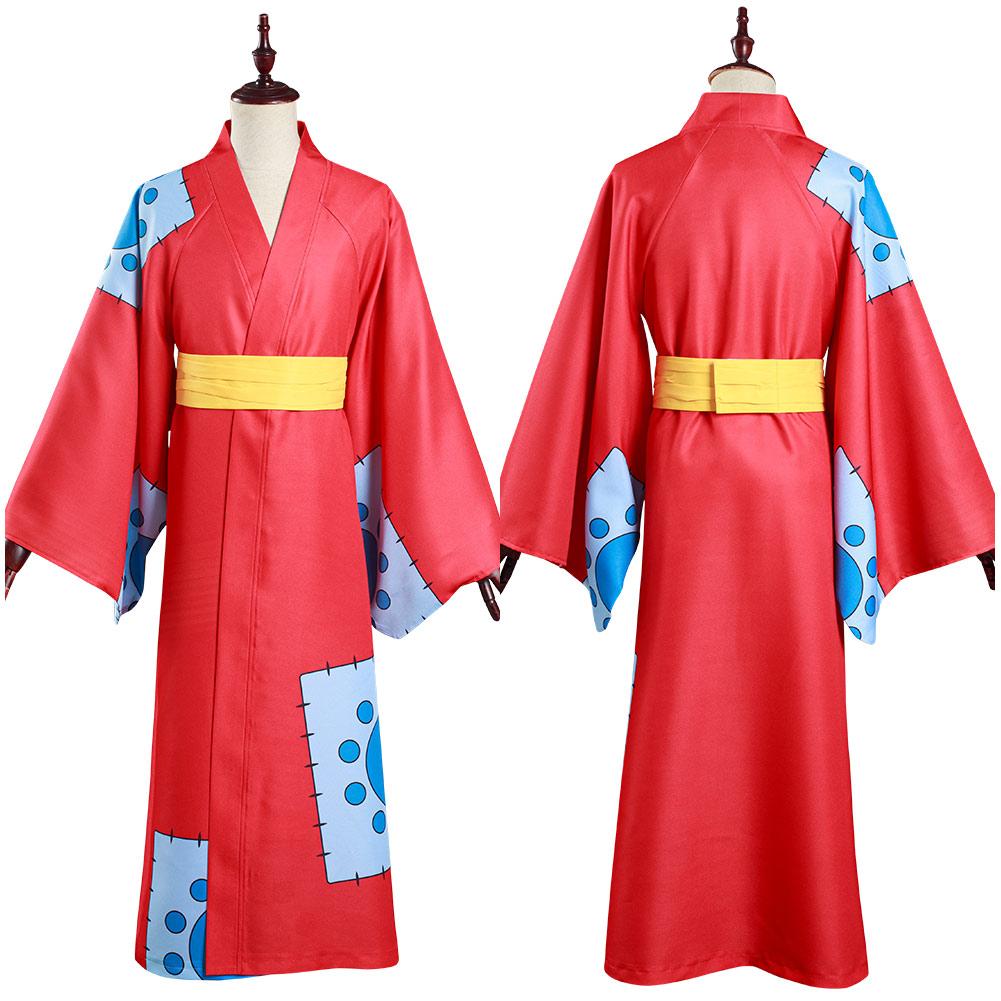 One Piece Wano Country Monkey D. Luffy Kimono Outfits Cosplay Costume Halloween Carnival Suit