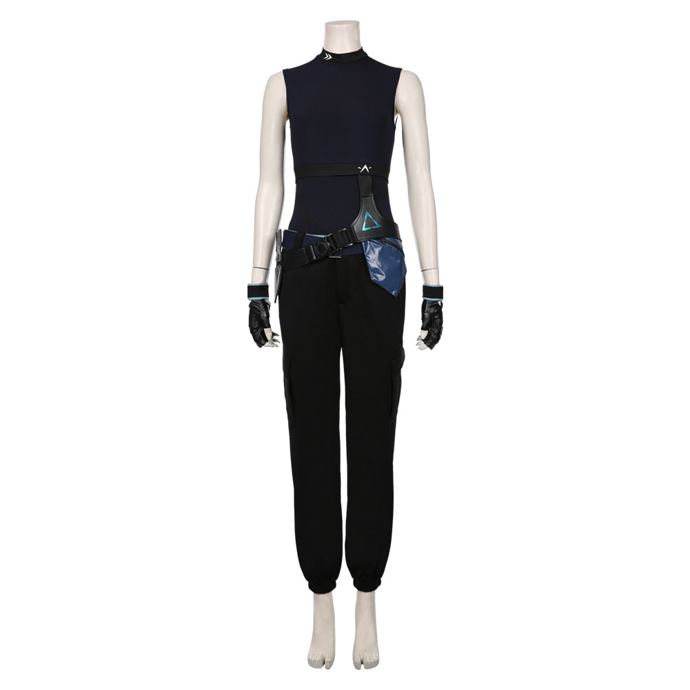 Game Valorant Jett Halloween Jumpsuit Outfit Cosplay Costume
