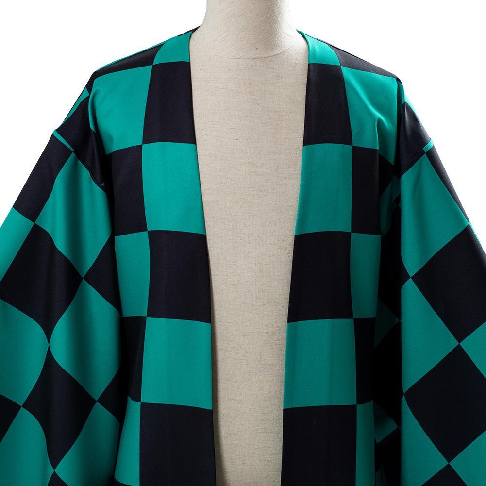 Anime Demon Slayer Kamado Tanjirou Kids Boys Kimono Coat Cosplay Costume