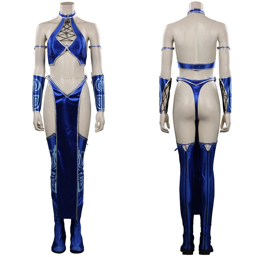 Game Mortal Kombat Kitana Outfits Halloween Carnival Suit Cosplay Costume