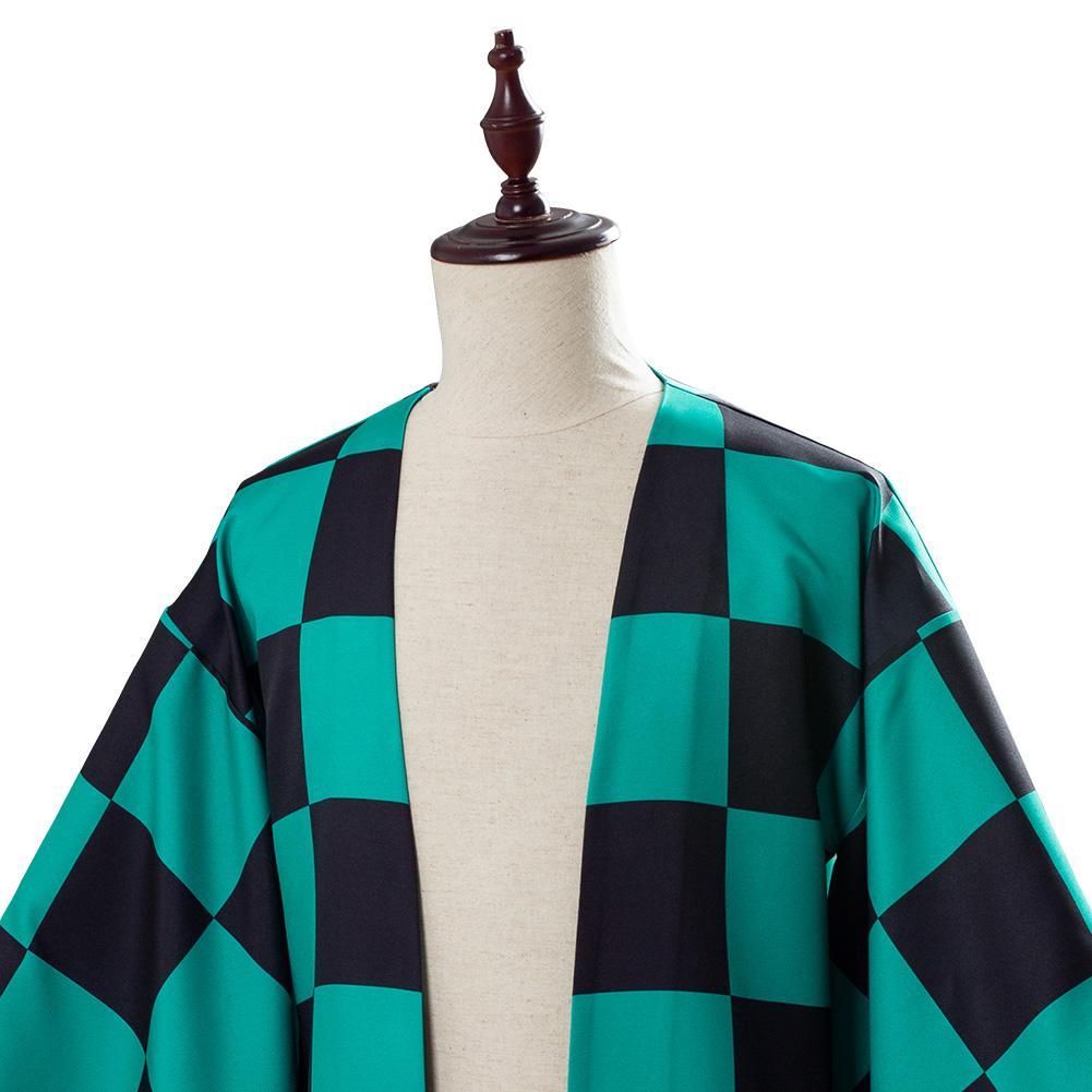 Anime Demon Slayer Kamado Tanjirou Kids Boys Kimono Coat Cosplay Costume