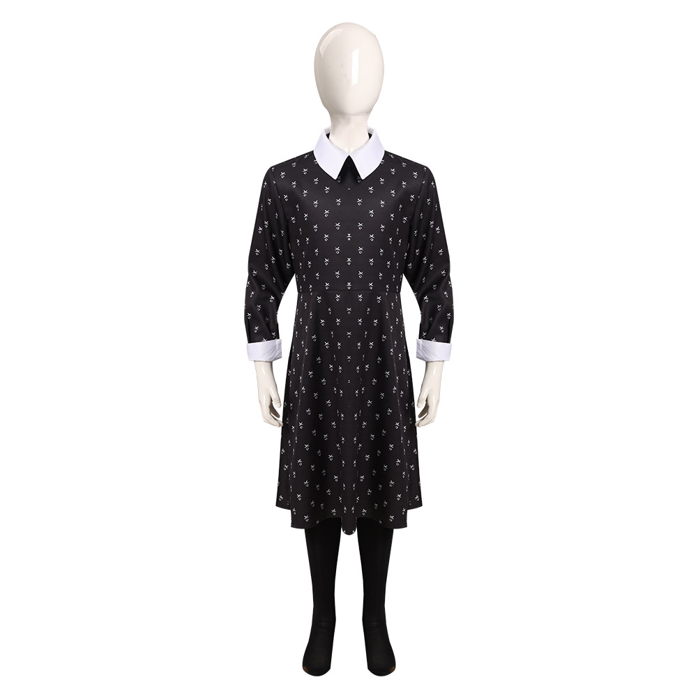 TV The Addams Family Wednesday Kids Cosplay Costume Skirt Dress Festival Outfit Carnival Christmas 