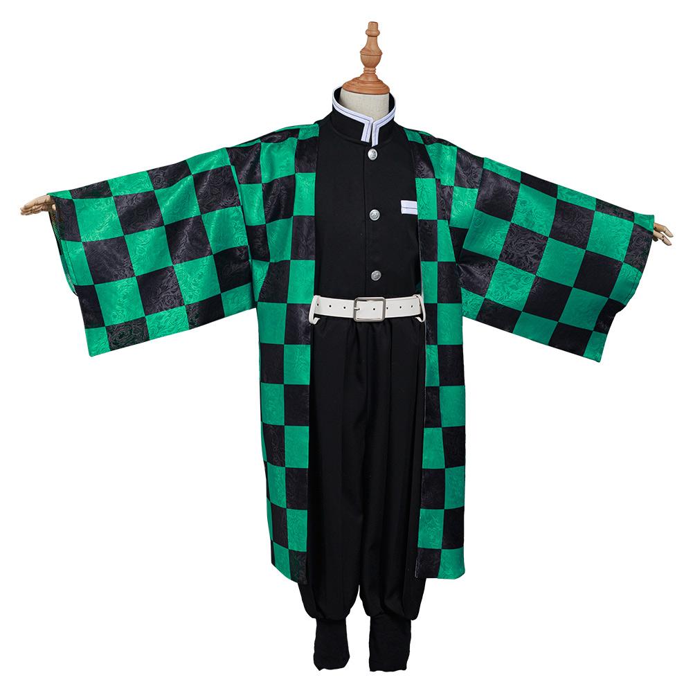 Demon Slayer: Kimetsu no Yaiba Kamado Tanjirou Kids Kimono Outfits Cosplay Costume Halloween Carnival Suit