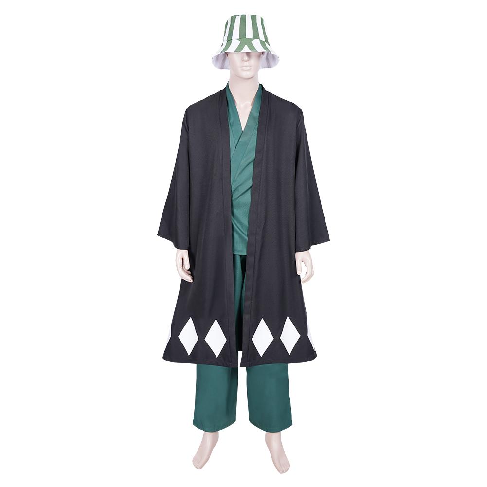 Anime Bleach Urahara Kisuke Coat Pants Hat Outfits Cosplay Costume Halloween Carnival Suit