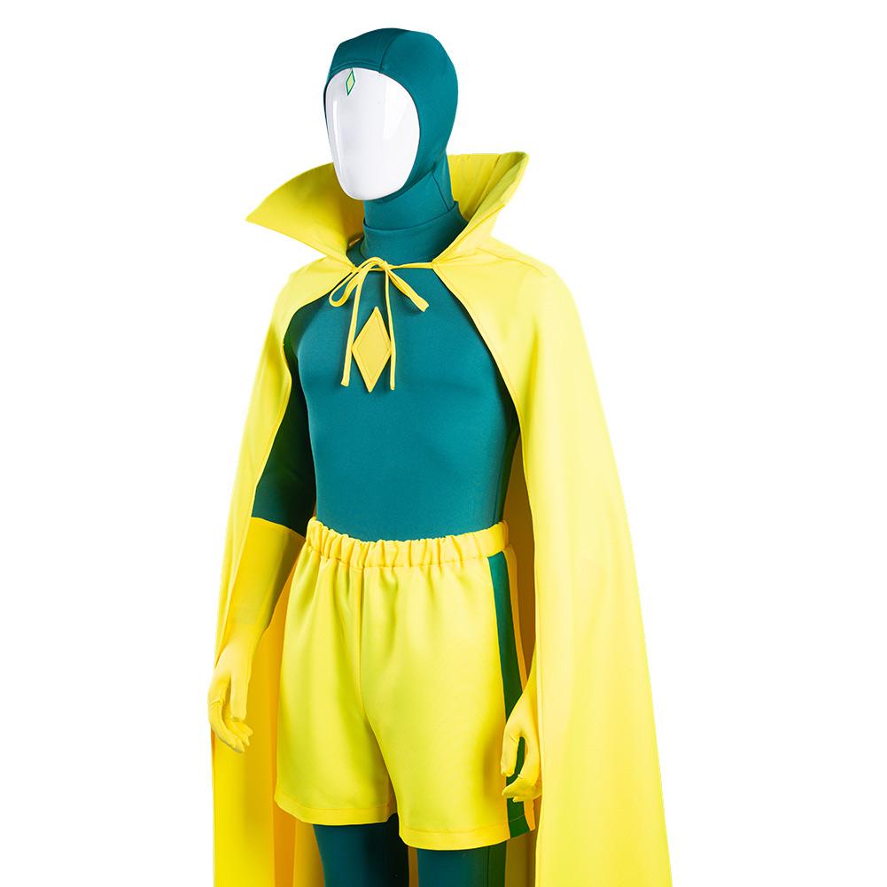 WandaVision Vision Jumpsuit Cloak Outfits Cosplay Costume Halloween Carnival Suit