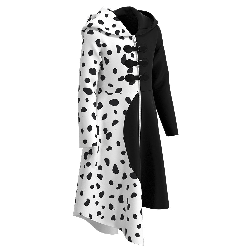 Movie Cruella Kids Cosplay Costume Skirt Dress Festival Outfit